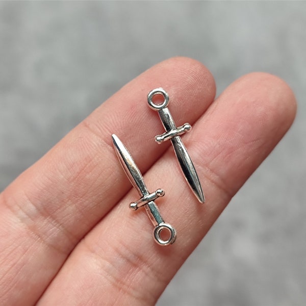 Dagger Charm Sword Charm Knife Charm Antique Silver Bulk,  Tiny Weapon Charm Wholesale, Necklace Keychain Charm Lot