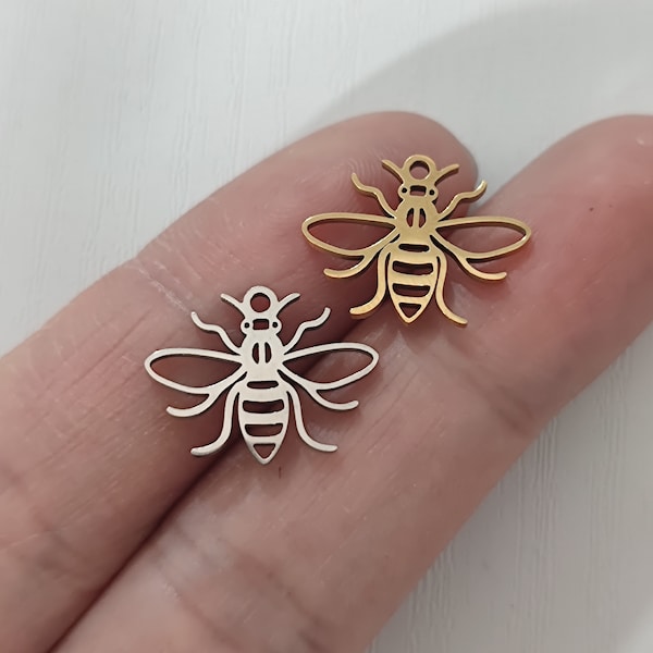 Honey Bee Charm Stainless Steel For Necklace Earring