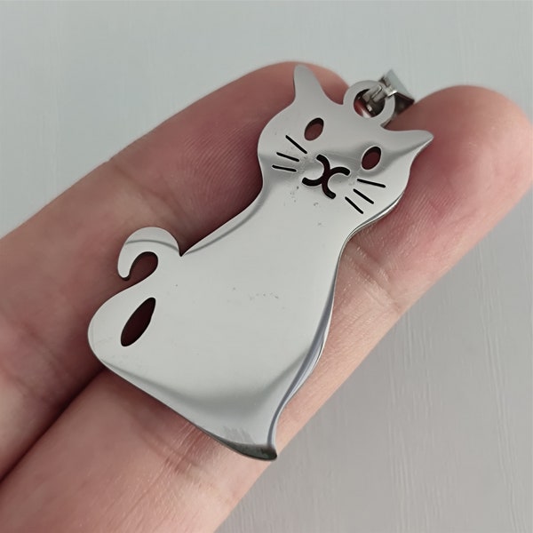 Cat Pendant Stainless Steel For Necklace