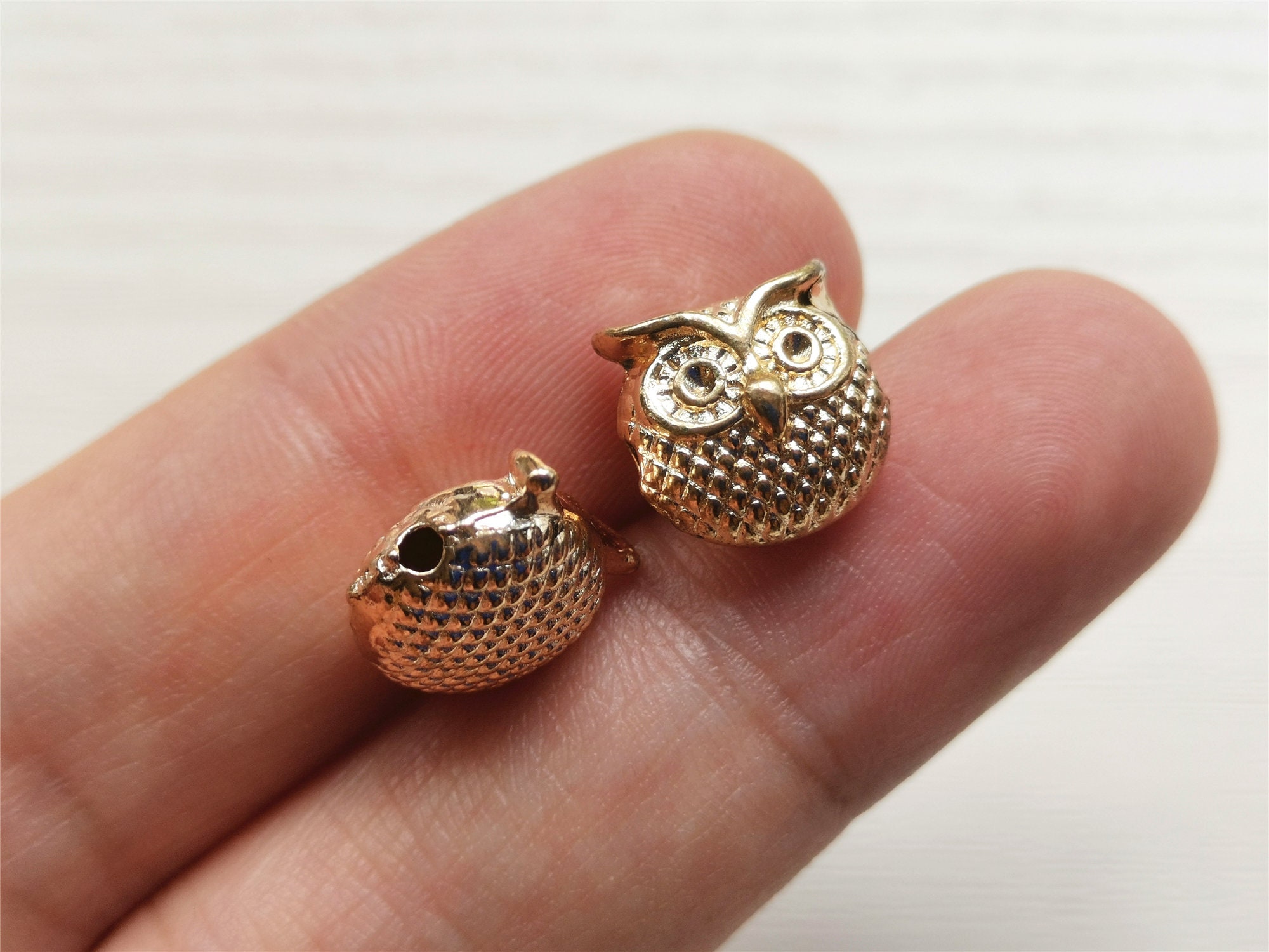 Owl Beads Bulk Antique Silver Owl Beads Set Antique Bronze | Etsy