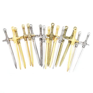 Sword Charm Antique Silver Tone For Jewelry Making