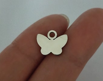 Petit pendentif papillon en acier inoxydable pour la fabrication de bijoux