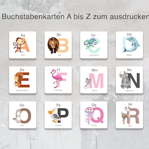 Cartes Flash Animaux ABC | Cartes de lettres Montessori | Cartes alphabétiques maternelle, préscolaire, école primaire | Téléchargement instantané