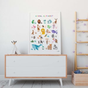 ABC Posters, Animal Alphabet, Learn ABC, Alphabet Posters with Cute Animals | ABC poster for the children's room, Classroom Wall Art Decor