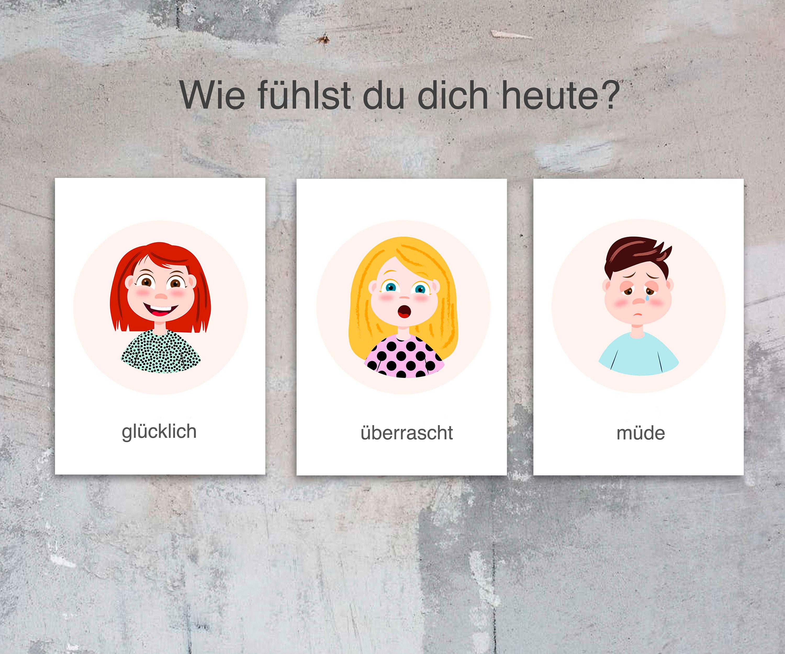 12 Gefühlskarten für Kinder Montessori Lernkarten Emotionen verstehen