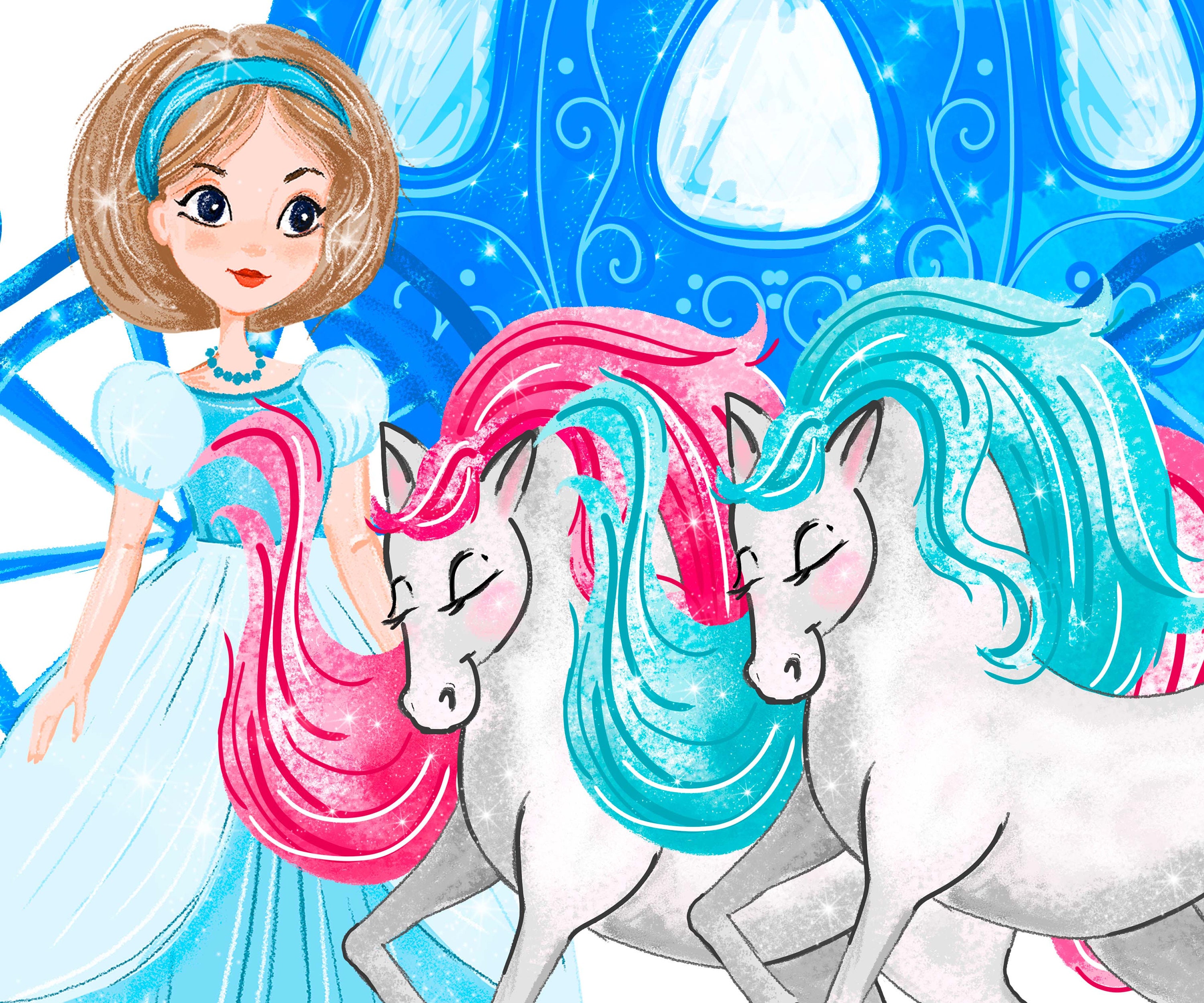 Cinderella Clipart, Fairy Tale Princess PNG - Etsy