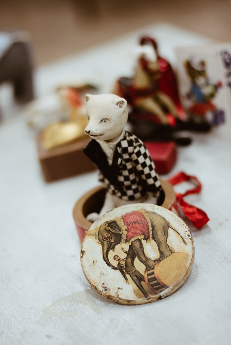 Stuffed Polar Bear Chess bear Teddy Bear teddy bear artist Stuffed teddy bear Porcelain toy