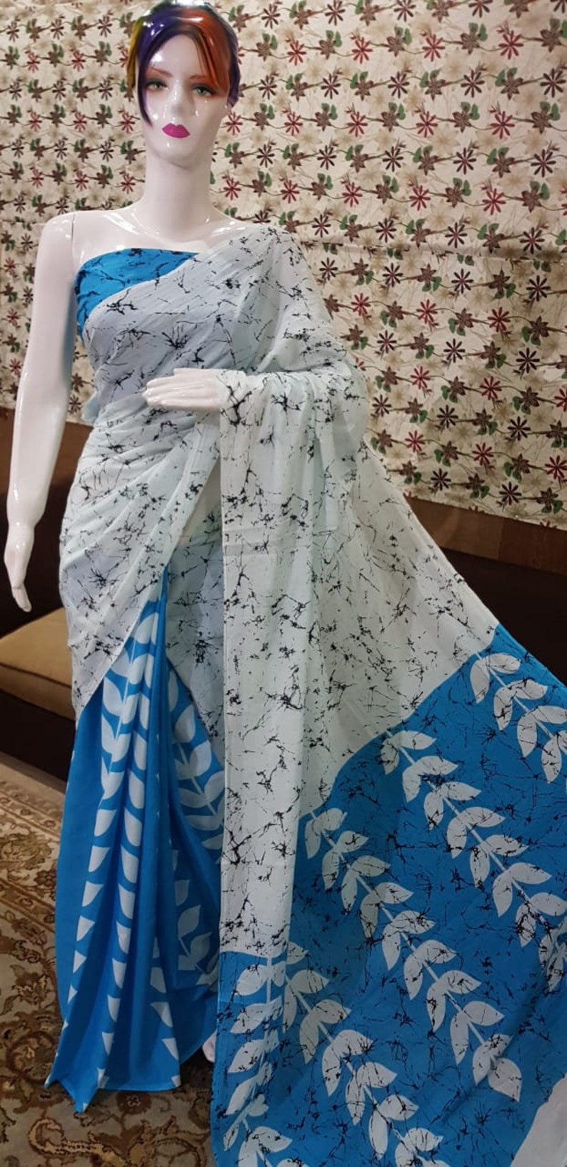 New Pure Cotton Handmade Sari Hastkala Printed Handblock Handmade Cotton Mulmul Saree Indian Clothing Dress Women Beautifull Woven Sari