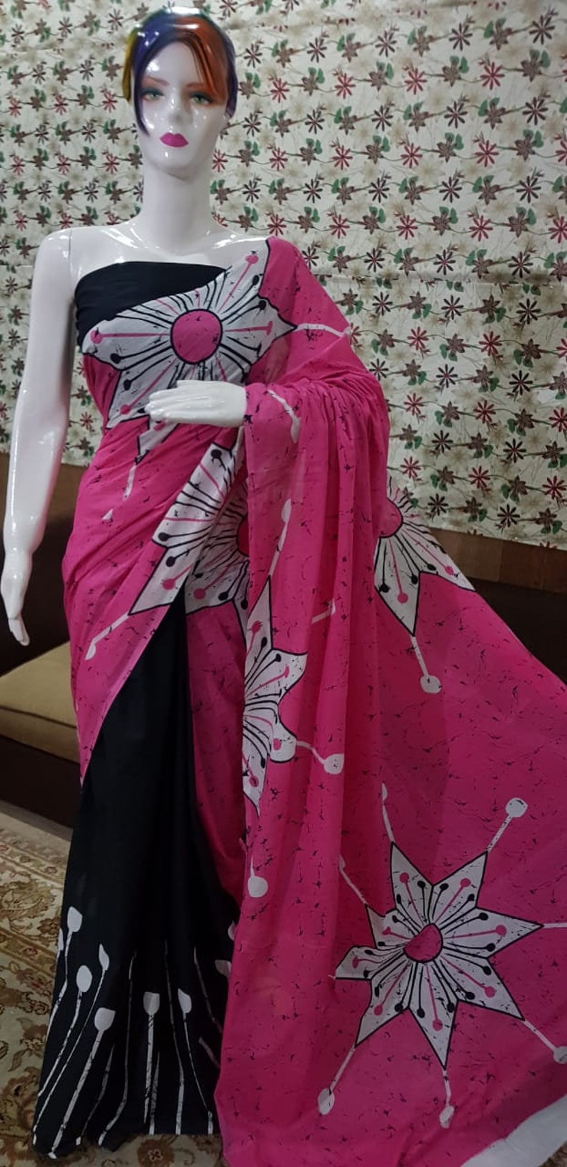 New Pure Cotton Handmade Sari Hastkala Printed Handblock Handmade Cotton Mulmul Saree Indian Clothing Dress Women Beautifull Woven Sari