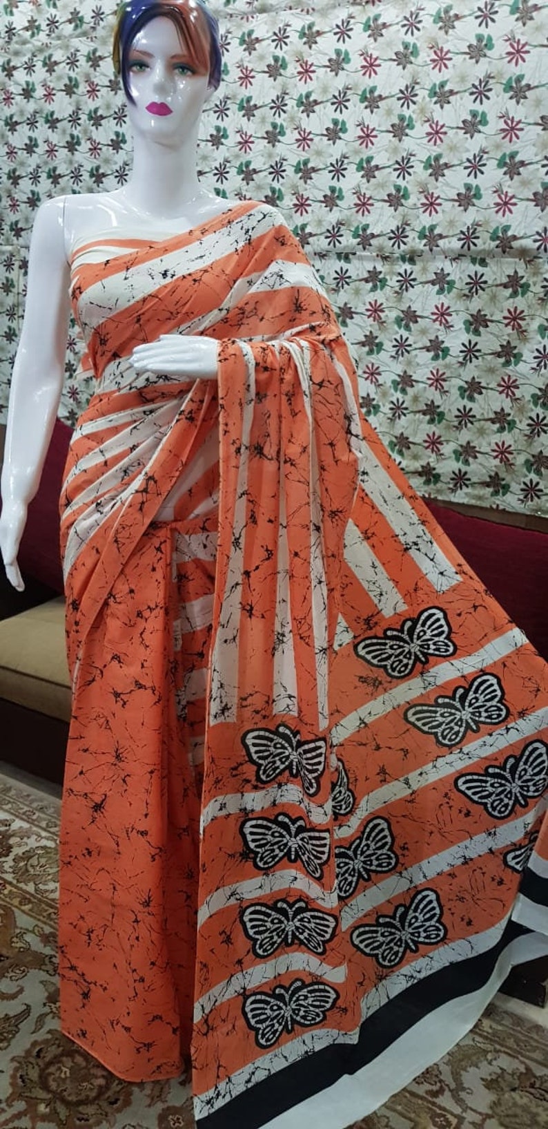 New Pure Cotton Handmade Sari Hastkala Printed Handblock Handmade Cotton Mulmul Saree Indian Clothing Dress Women Beautifull Woven Sari