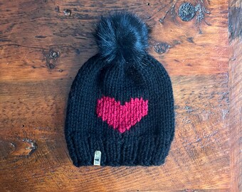 ADULT Chunky Faux Fur Pom Hat/Knitted Beanie/knit hat/Warm Winter Hat/Cute Women's Gift/Girlfriend Gift/