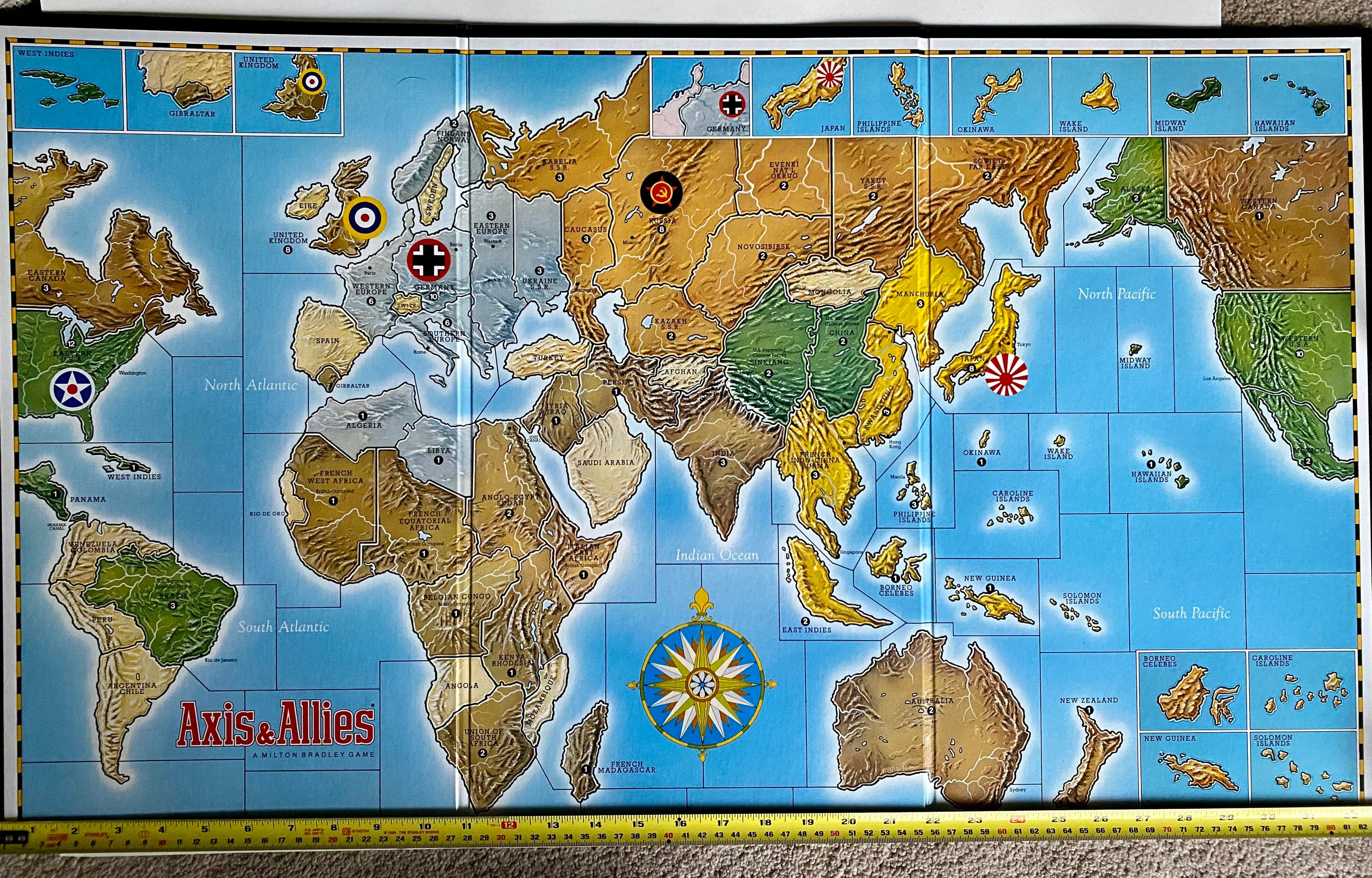 Vintage Axis and Allies Board Game, World War II History, Strategy, 1984  Milton Bradley Gamemaster Series -  Italia