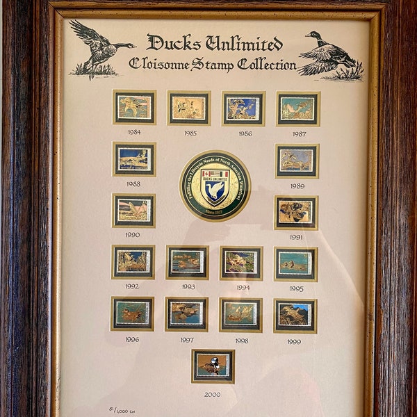 Ducks Unlimited Cloisonné Stamp Collection, North American Waterfowl Stamp Art, Collectible Stamp Wall Art, Collectible Duck Stamps