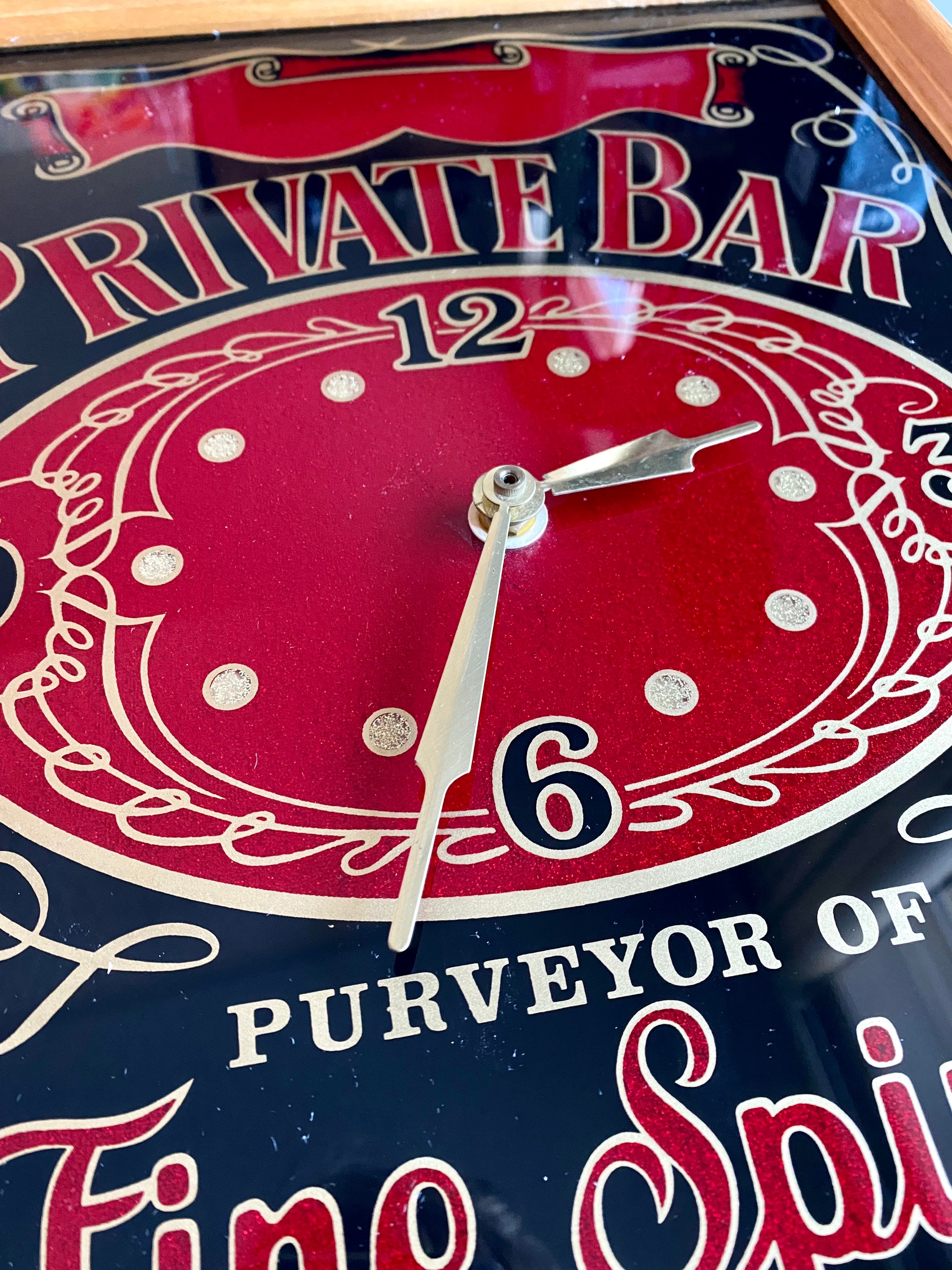 Vintage Bar Sign Clock, Private Bar Sign W/ Clock, Bar Decor Clock, Lounge Decor, Pub Decor