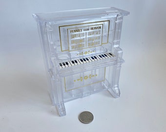 Vintage Piano Shaped Piggy Bank, Pennies From Heaver Sorting Coin Bank, Musical Gift, Transparent Piano Coin Sorter, Change Collector