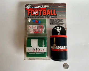 Vintage Sport Dice Football Game, Vintage Football Dice Game, Collectible Sports Games, Football Game for Travel and Camping, Nostalgic Game