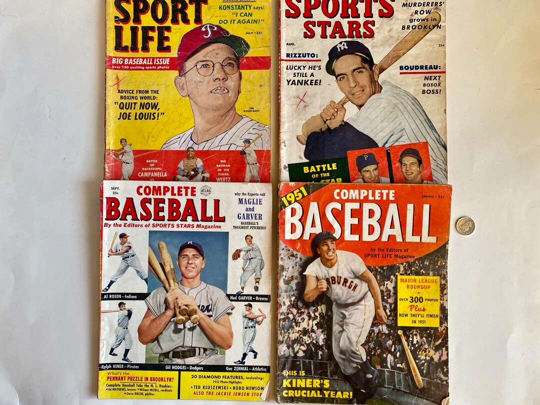 Vintage Baseball Magazines 1950s Collectible Baseball Etsy
