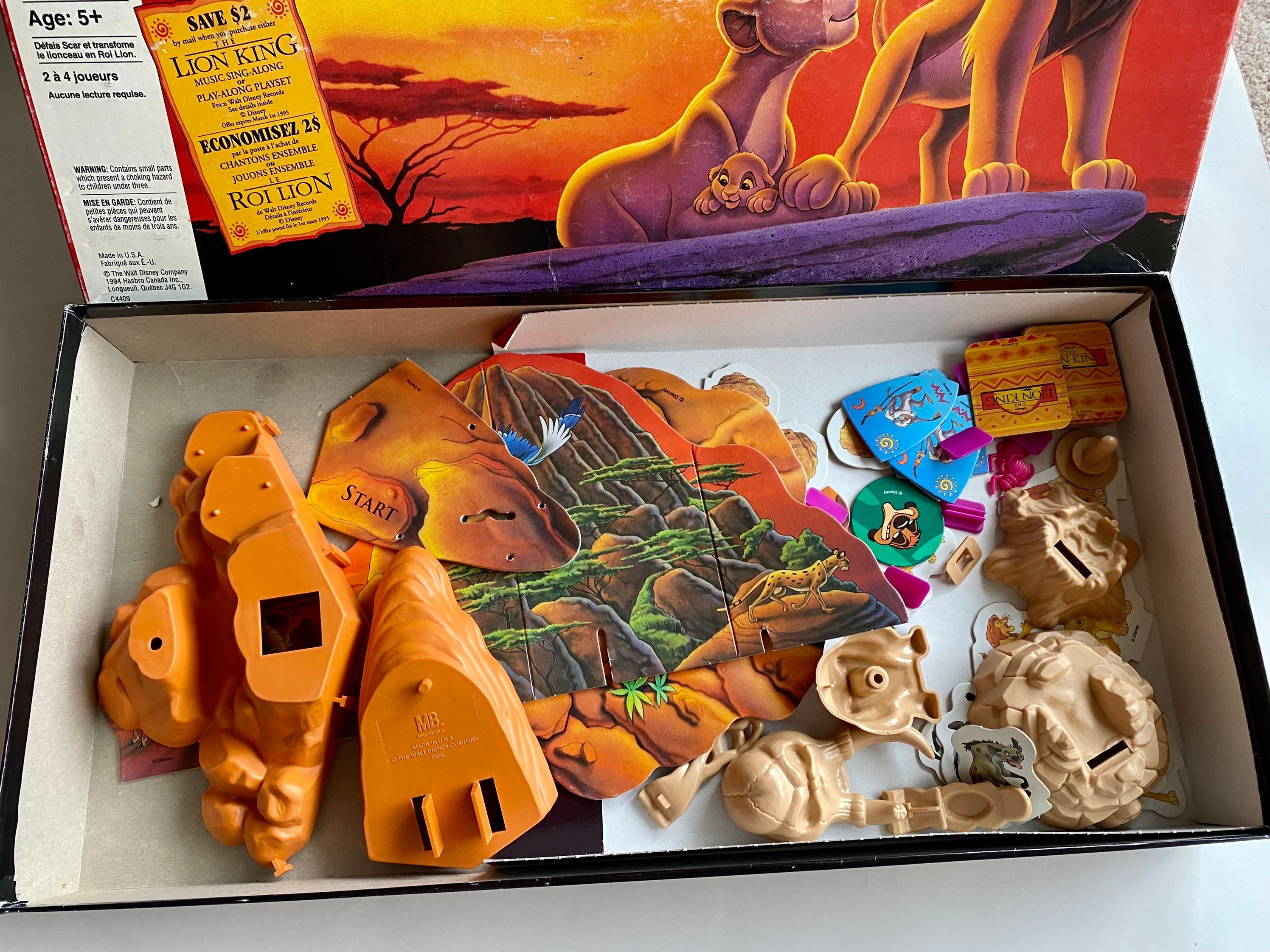 Vintage The Lion King Adventure Board Game Complete Milton 