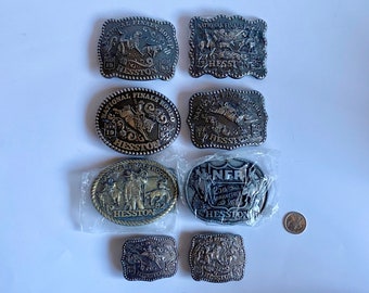 Vintage Rodeo Belt Buckles, Collectible Rodeo Belt Buckle, National Rodeo Finals Souvenir Buckle, Rodeo Cowboy Buckle, Kids Rodeo Buckles