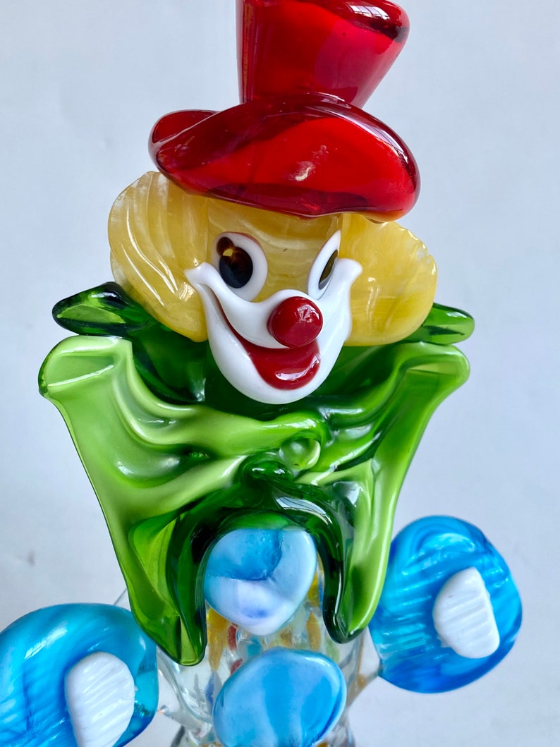 Vintage Authentic Murano Glass Clown Sculpture, Italian Glassware Clown Sculpture, 1960s 1970s