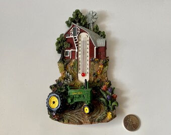 Vintage John Deere Thermometer, John Deere Tractor Thermometer, John Deere Collectibles, Farming Agriculture Theme Thermometer, Farmer Gift