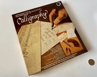 Vintage Kalligraphie-Set, NoNonsense Pen von SHEAFFER Kalligraphie-Set, 1980er Jahre Kalligraphie-Set mit mehrfarbigen Tintenpatronen, Kalligraphie-Kunst