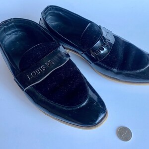 AUTH! Louis Vuitton LV Black Patent Leather Dress Shoes Formal UK