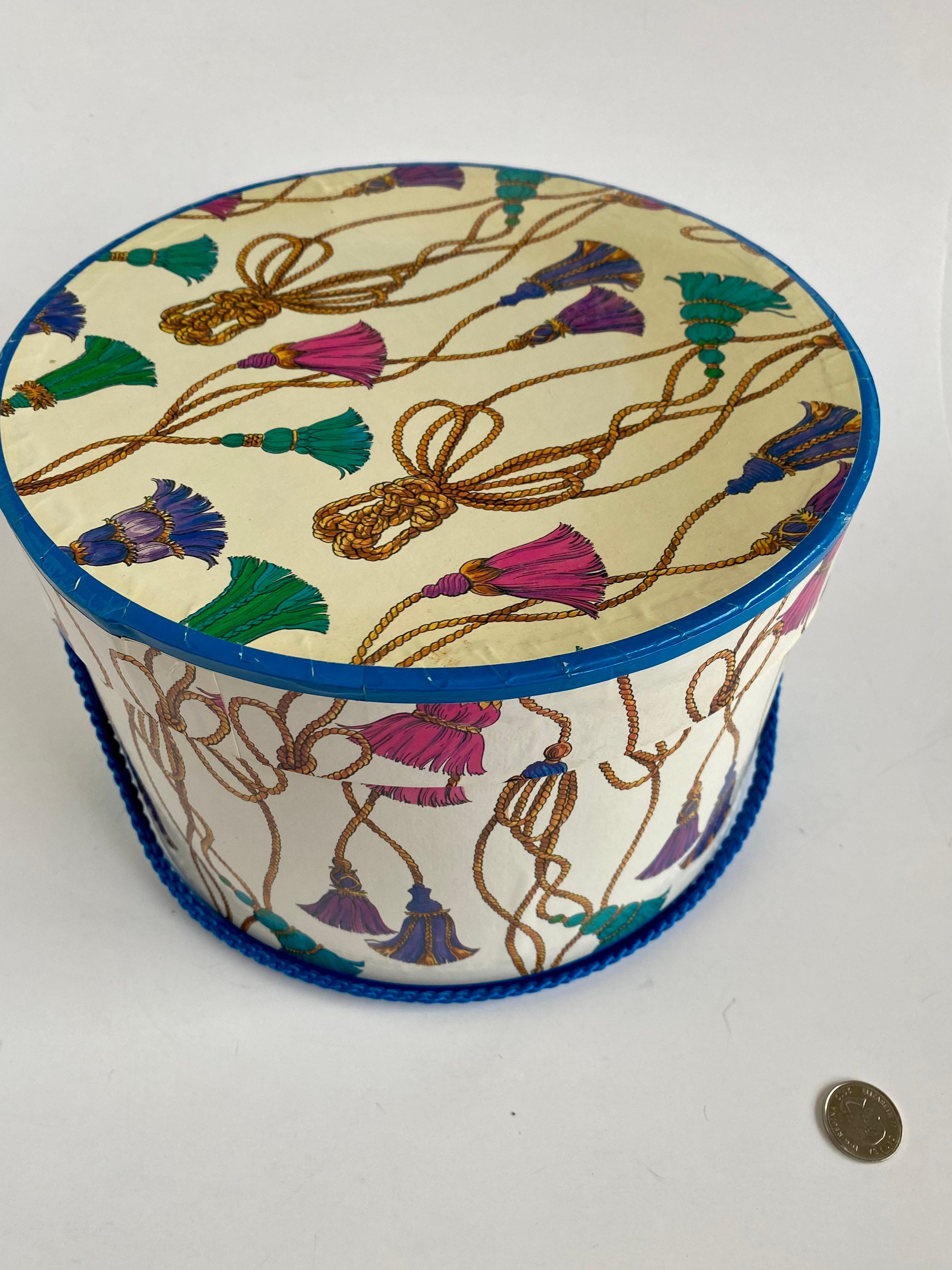 Paper Hat Box Set Vintage Hat Storage Box Round Paper Hat Etsy