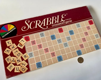 Vintage Scrabble, Vintage Board Game, Old Board Game, 80s Scrabble Game, Crossword Game, 1980s Board Game, Old Word Game, Intellectual Game