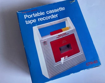 Vintage Radio Shack Cassette Recorder, Vintage Cassette Player, Vintage Kids Recorder w/ Built-In Microphone, Reporter Toy, Vintage Toys