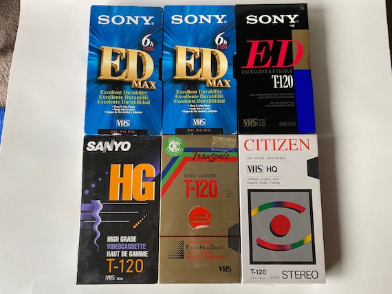 Blank Vhs Cassette, Vhs Cassette, Sony Video Tape Cassette, VCR Cassette,  Vintage Tape Cassette, T-120 VHS, Blank Videotape 