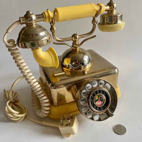 Vintage Landline Telephone, Vintage Retro Rotary Phone, 70s Landline Home Phone, Rotary Dial Phone, Vintage Midcentury Phone, Shabby Chic