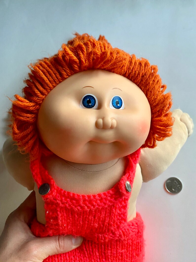 Vintage Redhead Cabbage Patch Kids Doll, 1982 Red Haired Blue Eyes