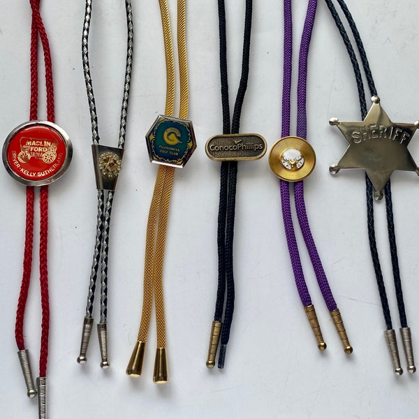 Vintage Rare Bolo Ties, Masonic Freemason Bolo Tie, Collectible Accessories, Sheriff Bolo, BPOE Bolo, Golf Club Bolo, Maclin Ford Bolo