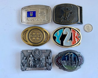 Vintage Collectible Belt Buckles, Bill Of Rights Belt Buckle, Steamboat Buckle, Alberta 100 Yrs Buckle, English Leather Buckle, Y2K Buckle