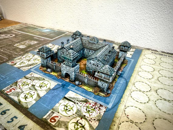 Detailed 3D Prison compatible with Dead of Winter board game or others (unpainted)