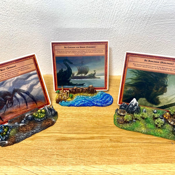 Thematic Card Holder Set 1 with deployment zone compatible with Warriors of Middle Earth board game (Shadow player)