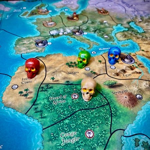 3D Skull Markers for board games like Fortune and Glory (Set of 8)
