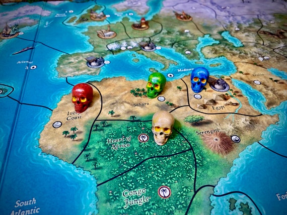 3D Skull Markers for board games like Fortune and Glory (Set of 8)