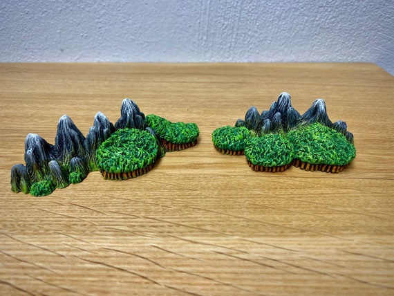 Western mountain miniatures for board games (2 pieces)
