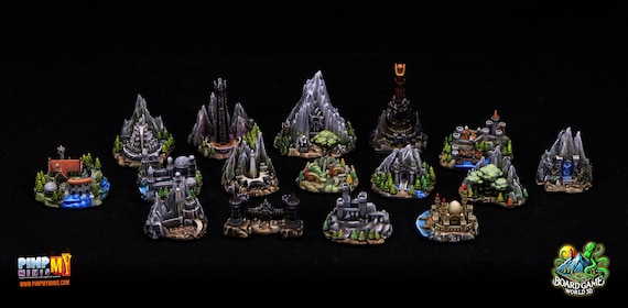 Strongholds (Havens) compatible with Fate of the Fellowship board game or War of the Ring (16 unpainted pieces)