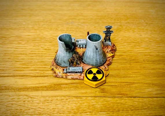 Nuclear Power plant marker for board games (single miniature)