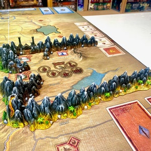 Dark mountains *Enhanced Version* for board games like War of the Ring (6 tiles)