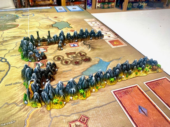 Dark mountains *Enhanced Version* for boardgames like War of the Ring (6 tiles)