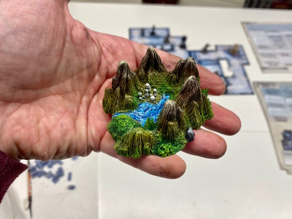 Mountains with Ruins miniature compatible with War of the Ring board game