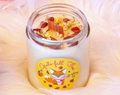 Autumn Spice Scented Candle Fall Fox Coconut Wax Wood Wick 6oz Mason jar Ritual Candle Jasper Stocking Stuffer
