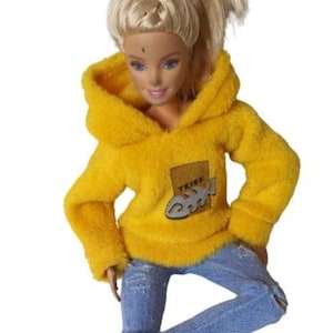 1:6 Scale Doll Hoodie, Doll Hooded Sweatshirt