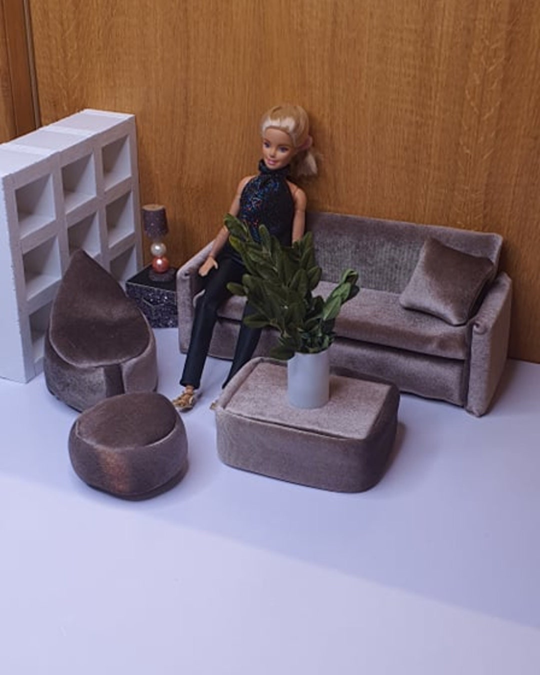 12 Inch Doll Furniture Set / Doll Sofa Coffee Table Bean Bag Etsy