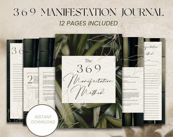 369 Manifestatie Afdrukbaar dagboek, 369 Methode, Manifest Journal, Manifestatie Planner, Werkboek Wet van Aantrekking, Digitale Download