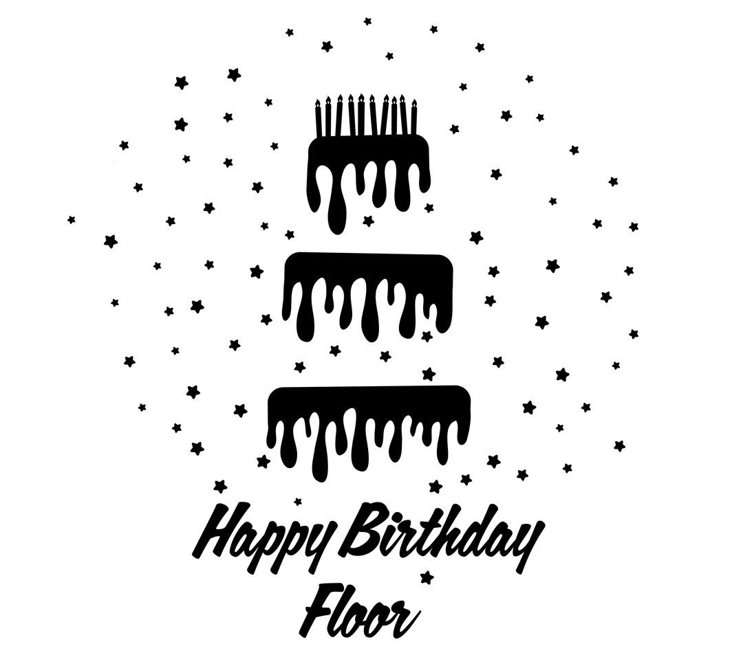 Happy Birthday Drip Cake Static Window Sticker Set Etsy